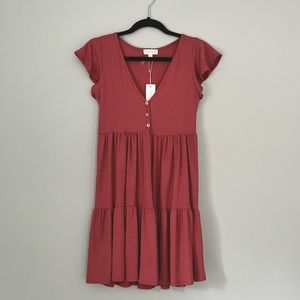 Short sleeve tiered dress
